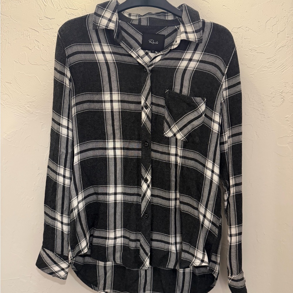 Black and White Plaid Women's Top